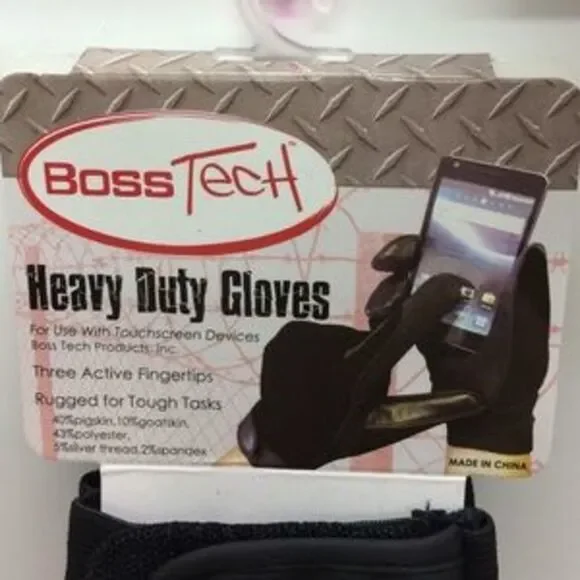 Boss Tech Heavy Duty Rugged Touchscreen Gloves - Pink/Black - Picture 2 of 3